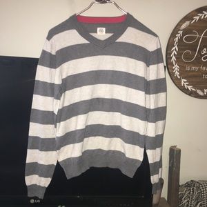 Mini Boden Sweater 13-14Y grey stripes 5% cashmere
